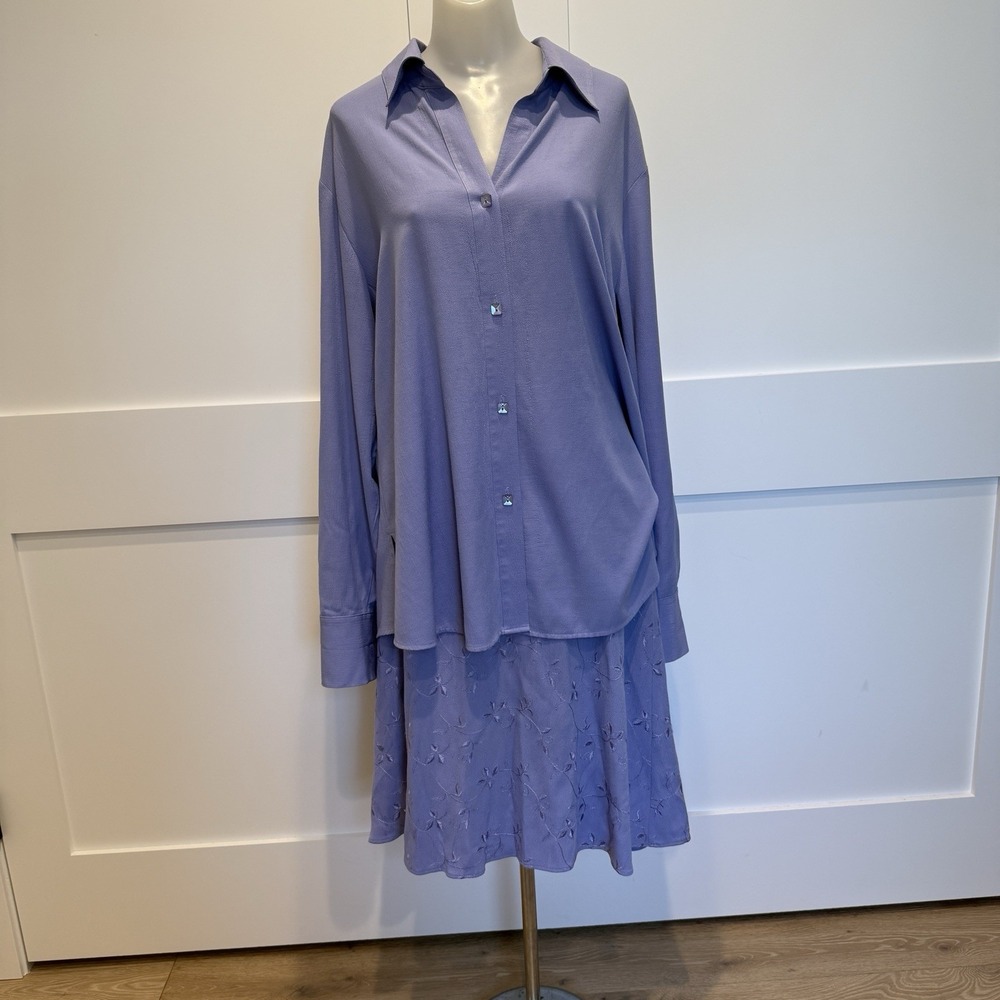 Coldwater Creek Purple Embroidered Skirt Set‎ Women's 1X Dressy Casual Outfit
